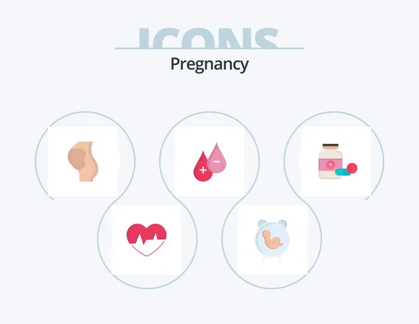 Pregnancy Flat Icon Pack Icon Design Obstetrics Baby Baby Pregnancy — Wektor stockowy
