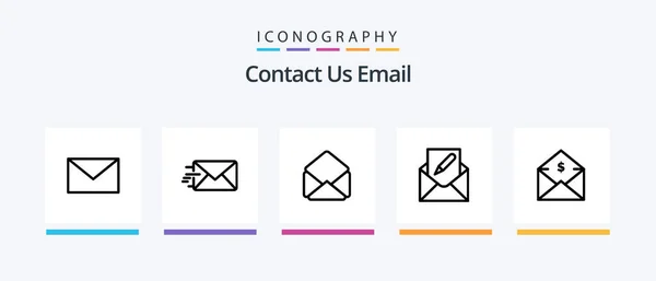 Email Line Icon Pack Including Text Mail Email Email Document — Stock Vector