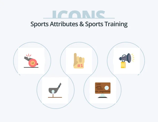 Sports Atributes And Sports Training Flat Icon Pack 5 Icon Design. sport. finger. sport. fanatic. sport
