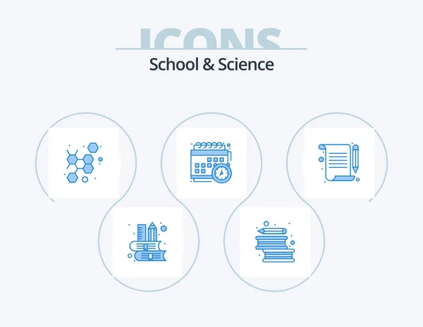 学校和科学蓝色图标包5图标设计 — 图库矢量图片