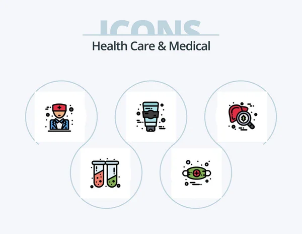Health Care Medical Line Filled Icon Pack Icon Design Mobile — Stock Vector