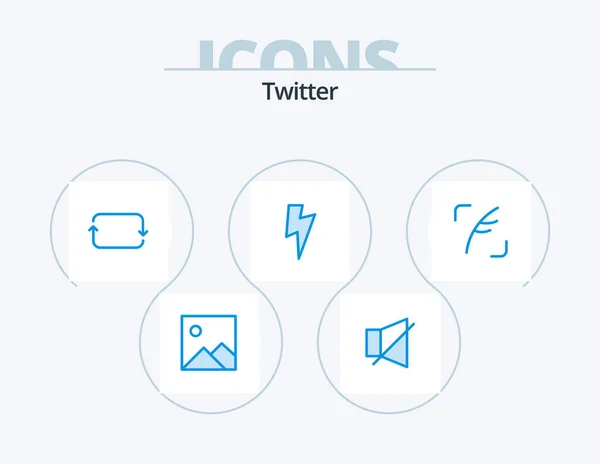 Twitter Blue Icon Pack Icon Design Social Feather Front Twitter — Vector de stoc