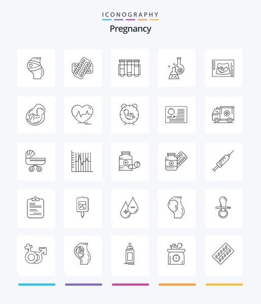 Creative Pregnancy Outline Icon Pack Lab Blood Drugs Laboratory Tube — Wektor stockowy