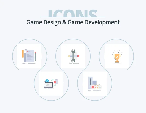 Game Design Game Development Flat Icon Pack Icon Design Develop — Stockvector