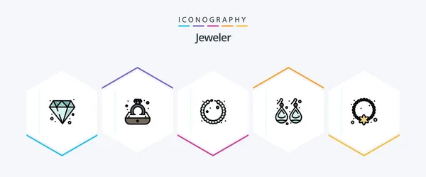 Jewellery Filledline Icon Pack Including Ornament Locket Jewelry Jewelry Jewelry — ストックベクタ