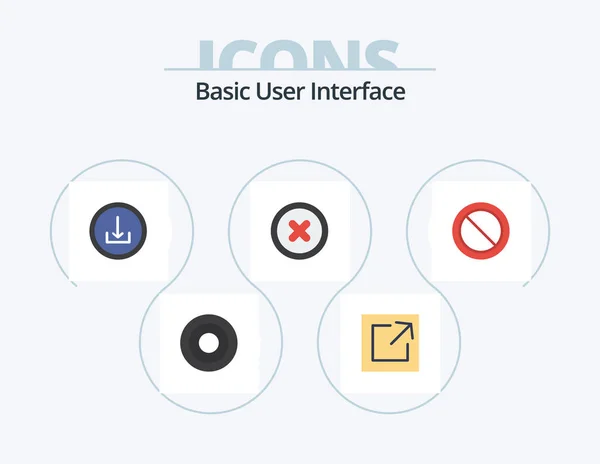 Basic Flat Icon Pack Icon Design Set Basic Basic Ban — Vettoriale Stock