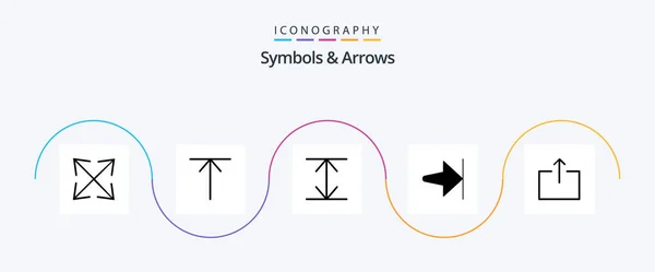 Symbols Arrows Glyph Icon Pack Including Arrow Output — Vector de stock