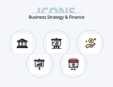 Business Strategy And Finance Line Filled Icon Pack 5 Icon Design. . dollar . award . gear . cog