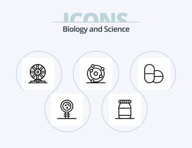 Biology Line Icon Pack 5 Icon Design. . hazardous. . pill