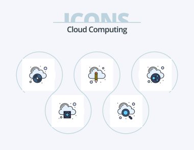 Cloud Computing Line Filled Icon Pack 5 Icon Design. technology. cloud. money. business
