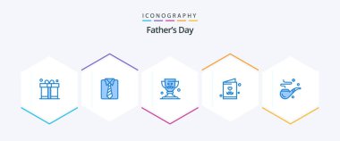 Fathers Day 25 Blue icon pack including pipe. card. cup. fathers day. dad