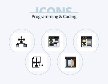 Programming And Coding Line Filled Icon Pack 5 Icon Design. coding. app. development. programming. development