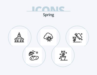 Spring Line Icon Pack 5 Icon Design. building. view. spring. eye. spring