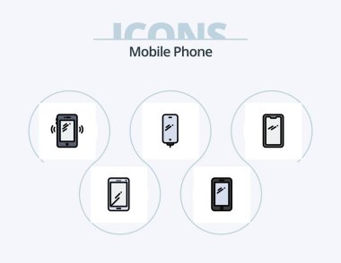 Mobile Phone Line Filled Icon Pack 5 Icon Design. . . huawei. pen. mobile