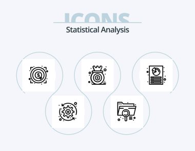 Statistical Analysis Line Icon Pack 5 Icon Design. diagram. analysis. global network. statistic. graph