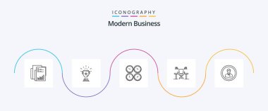 Modern Business Line 5 Icon Pack Including office clocks. business. achievement. clock. win