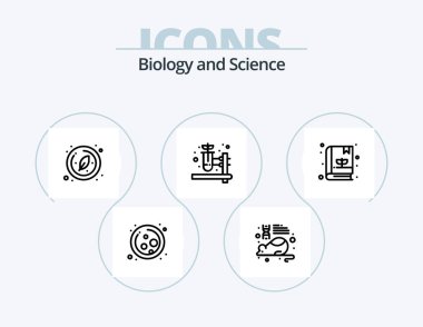 Biology Line Icon Pack 5 Icon Design. lab. setting. science. plant. environment