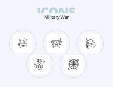 Military War Line Icon Pack 5 Icon Design. nuclear. military. swiss. army