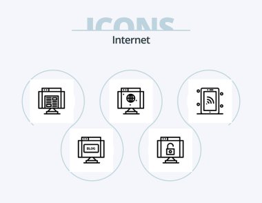 Internet Line Icon Pack 5 Icon Design. share. www. group. website. communications