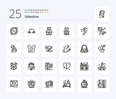 Valentine 25 Line icon pack including love. love. heartbeat. day. valentine