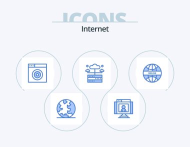 Internet Blue Icon Pack 5 Icon Design. internet. server. webcam. network. database
