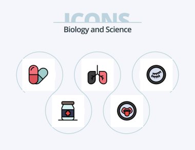 Biology Line Filled Icon Pack 5 Icon Design. . pulse. science. monitor. pulse
