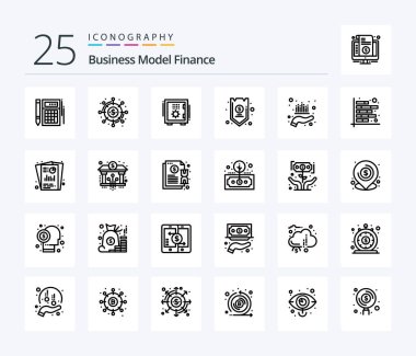 Finance 25 Line icon pack including credit. safe. donation. safe box. deposit