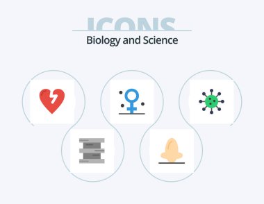 Biology Flat Icon Pack 5 Icon Design. biology. medical. nose. healthcare. biology