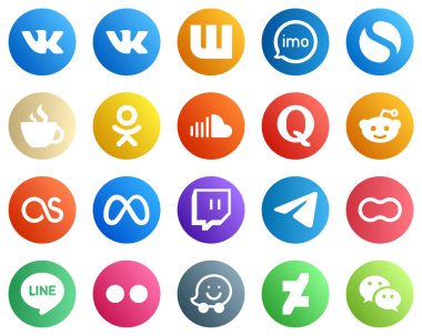 20 Versatile Social Media Icons such as lastfm. question. streaming. quora and sound icons. Fully editable and versatile