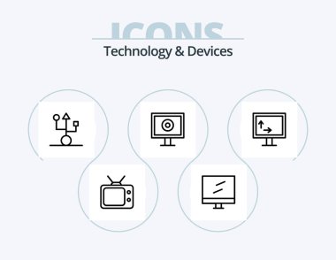 Devices Line Icon Pack 5 Icon Design. hardware. devices. electronics. computers. memory