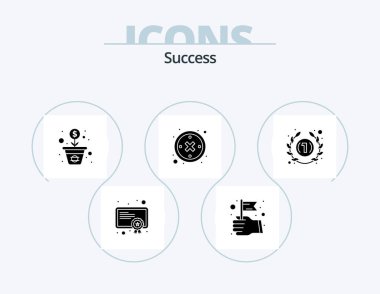 Sucess Glyph Icon Pack 5 Icon Design. number. ranking. growth. mark. down