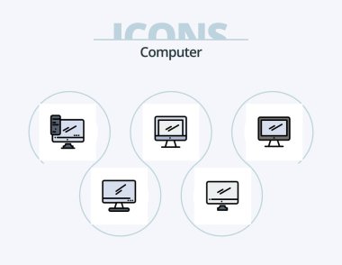 Computer Line Filled Icon Pack 5 Icon Design. .