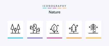 Nature Line 5 Icon Pack Including . nature. garden. leaf. marine. Creative Icons Design