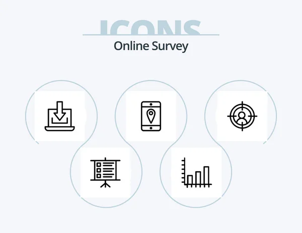 Online Survey Line Icon Pack Icon Design Six Sides Dollar — Stockový vektor
