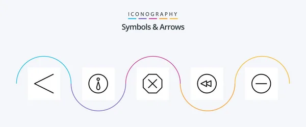Symbols Arrows Line Icon Pack Including Denied Hide Circle — Stockvektor