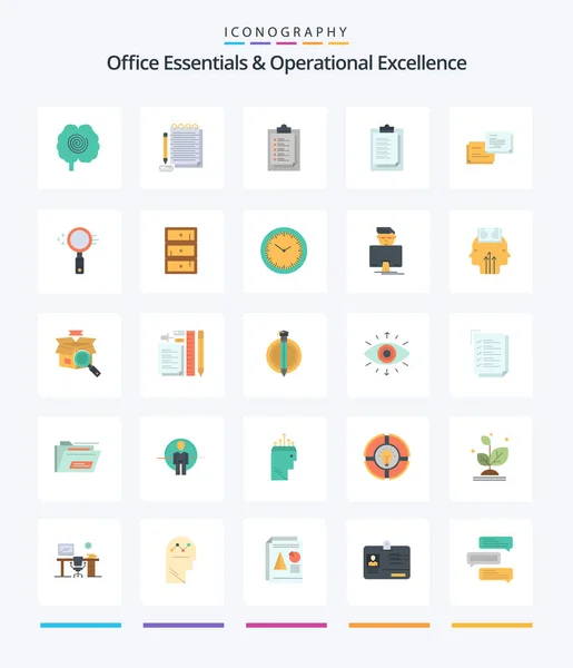 Creative Office Essentials Operational Exellence Flat Icon Pack Glass Popup — Stockový vektor