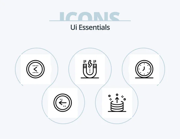 Essentials Line Icon Pack Icon Design Interface Flèche Menu Enlevez — Image vectorielle