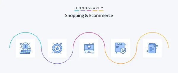 Shopping Ecommerce Blue Icon Pack Including Sale Commerce Shopping Security — 图库矢量图片