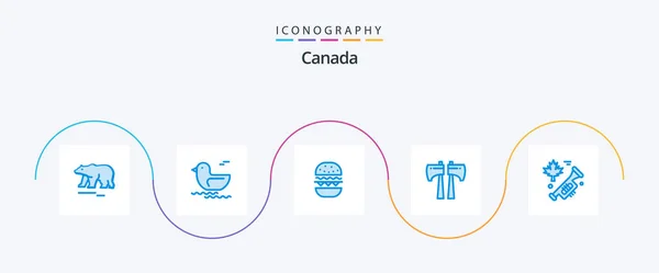 Canada Blue Icon Pack Including Speaker Food Canada Canada — 图库矢量图片