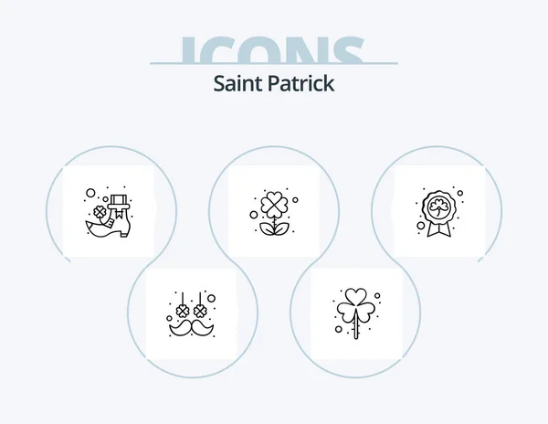 Saint Patrick Line Icon Pack Icon Design Ireland Saint Patrick — Stockvektor