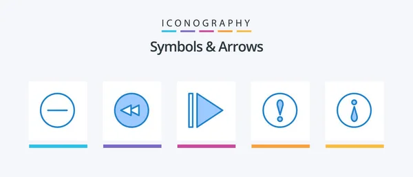 Symbolen Pijlen Blauw Pictogram Pack Inclusief Aandacht Informatie Creatieve Pictogrammen — Stockvector