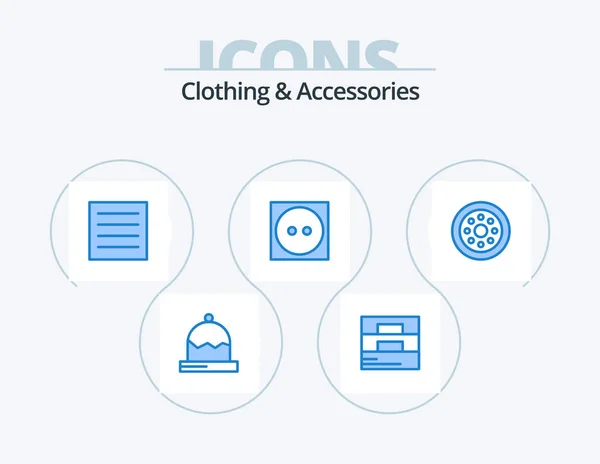 Clothing Accessories Blue Icon Pack Icon Design Spare Parts Tumble — Stock Vector