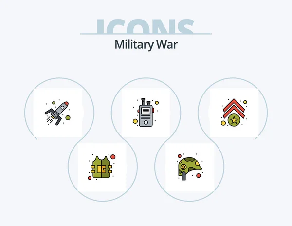 军用战列线填充Icon Pack Icon Design 雪弗龙 — 图库矢量图片