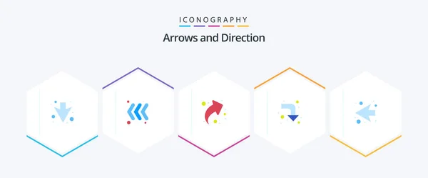 Arrow Flat Icon Pack Including Left Next Right — Vettoriale Stock