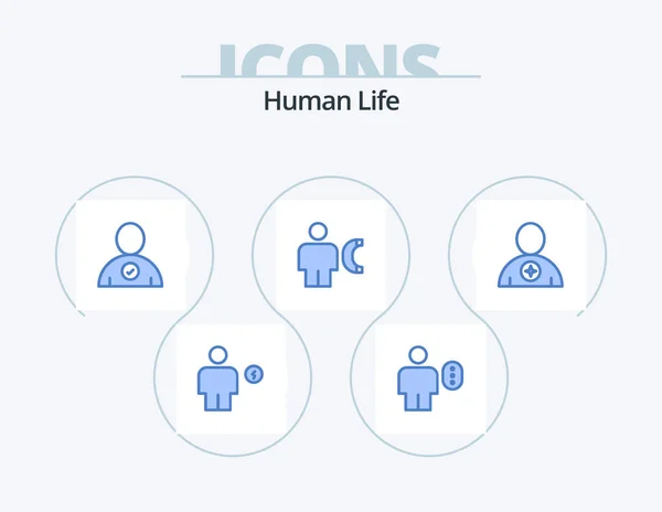 Human Blue Icon Pack Ikon Design Info Ring Människa Kroppen — Stock vektor