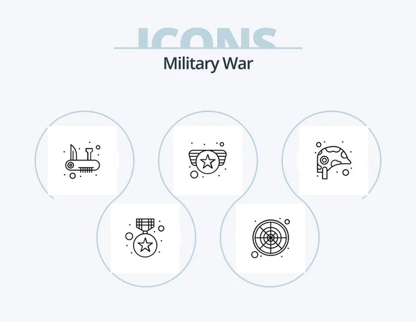 Military War Line Icon Pack Icon Design Nuclear Military Swiss — Stock Vector