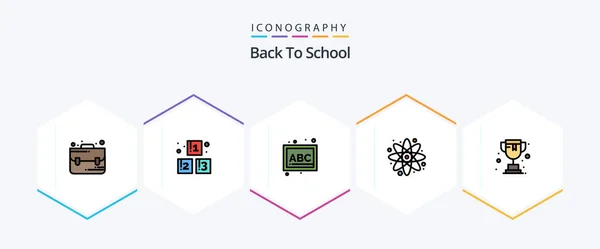Back School Filledline Icon Pack Including Back School School — Stock Vector