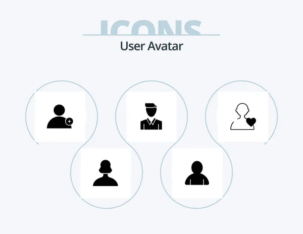 User Glyph Icon Pack Icon Design Love Profile Follow Person — Stock Vector