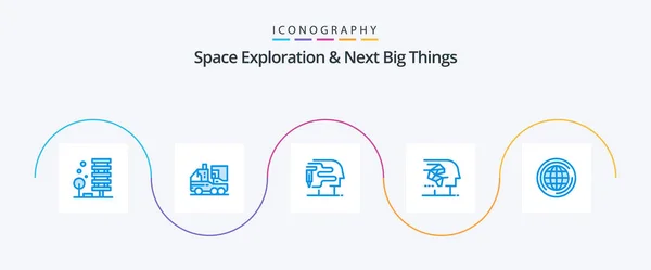 Space Exploration Next Big Things Blue Icon Pack Including Interface — Stock Vector