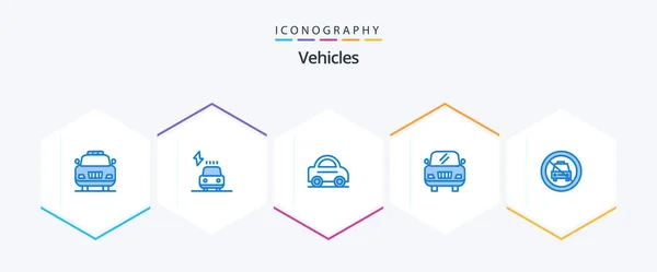 Vehicles Blue Icon Pack Including Vehicle Car — Vetor de Stock